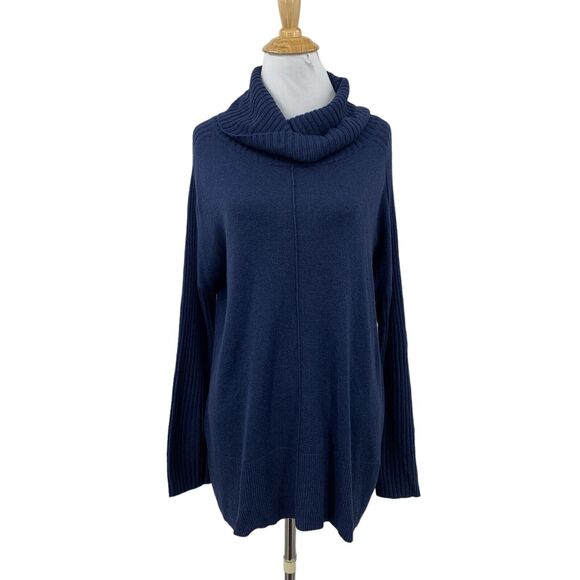 Soft Surroundings Sweater Womens PL Petite Large Wool Cashmere Blend Funnel Neck - Picture 1 of 14